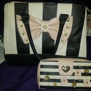 Betsey johnson purse and wallet set.